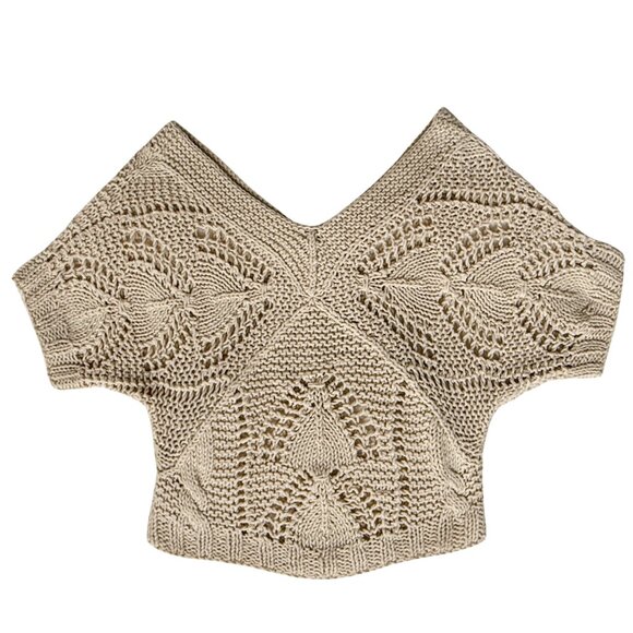 Vince Hand-Knit Linen Sweater Top – Natural Beige XXS - Picture 1 of 5